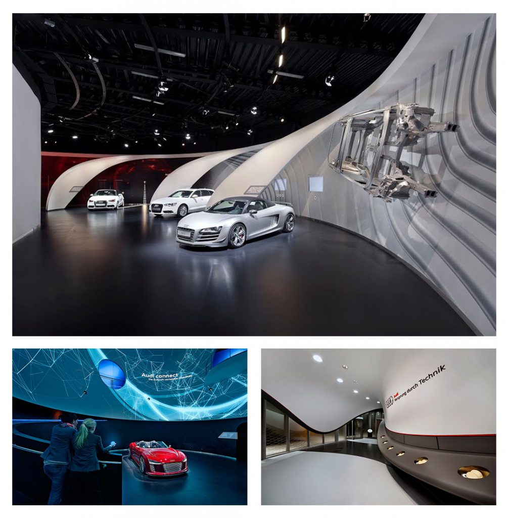 展位的設計取決于展示設計師的創造性技能插圖 奧迪展廳設計